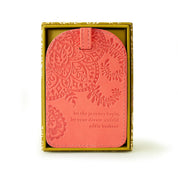 Peach luggage tag