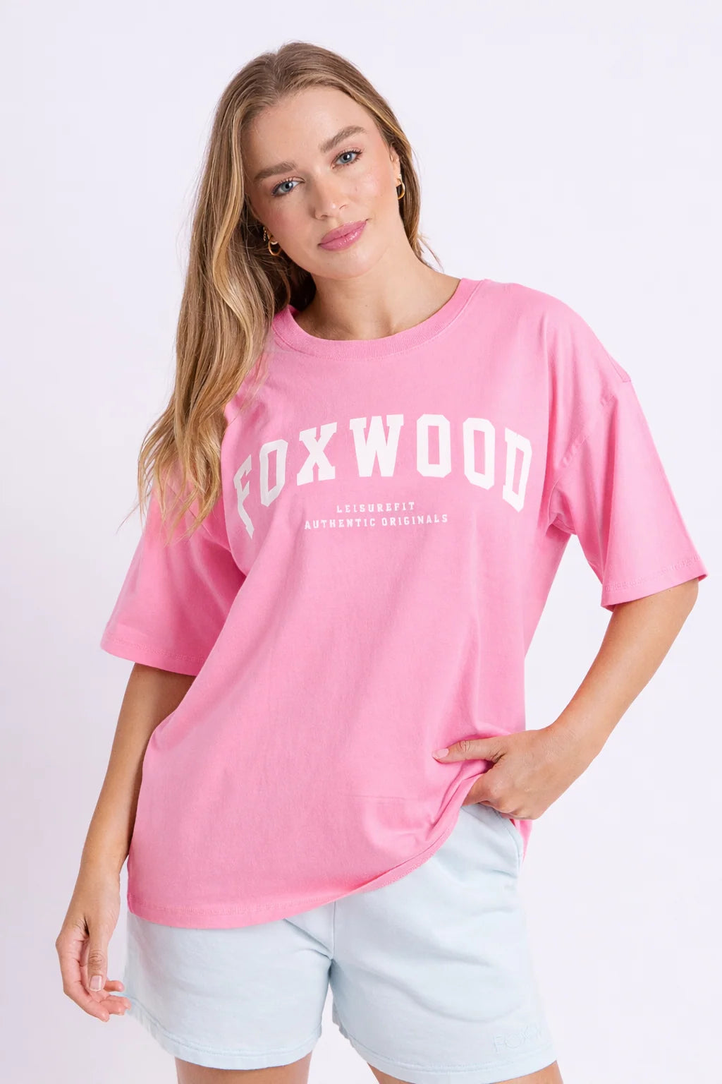 Foxwood | interval tee bubblegum pink / white
