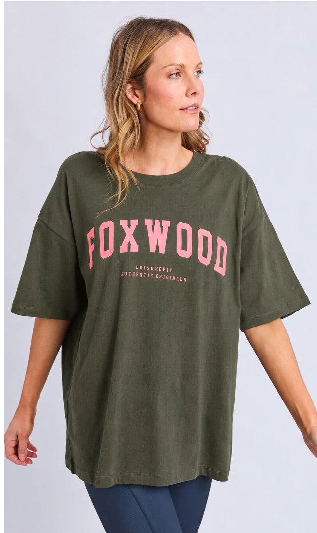 Foxwood | interval tee khaki & coral