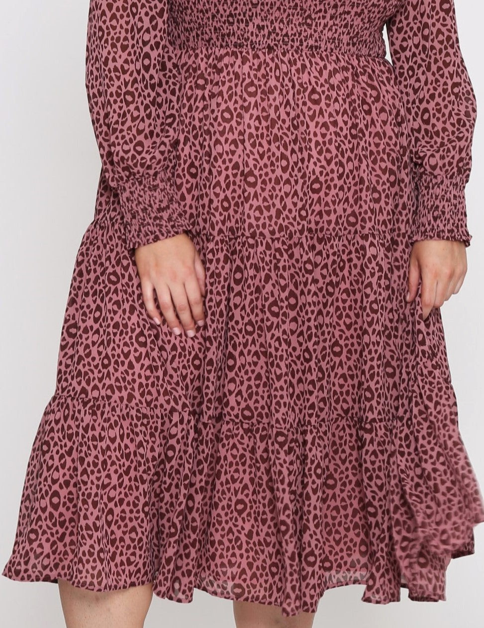 Leoni|Zarel dress-dark rose leopard