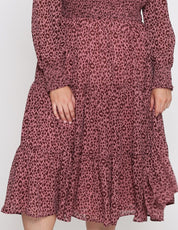 Leoni|Zarel dress-dark rose leopard