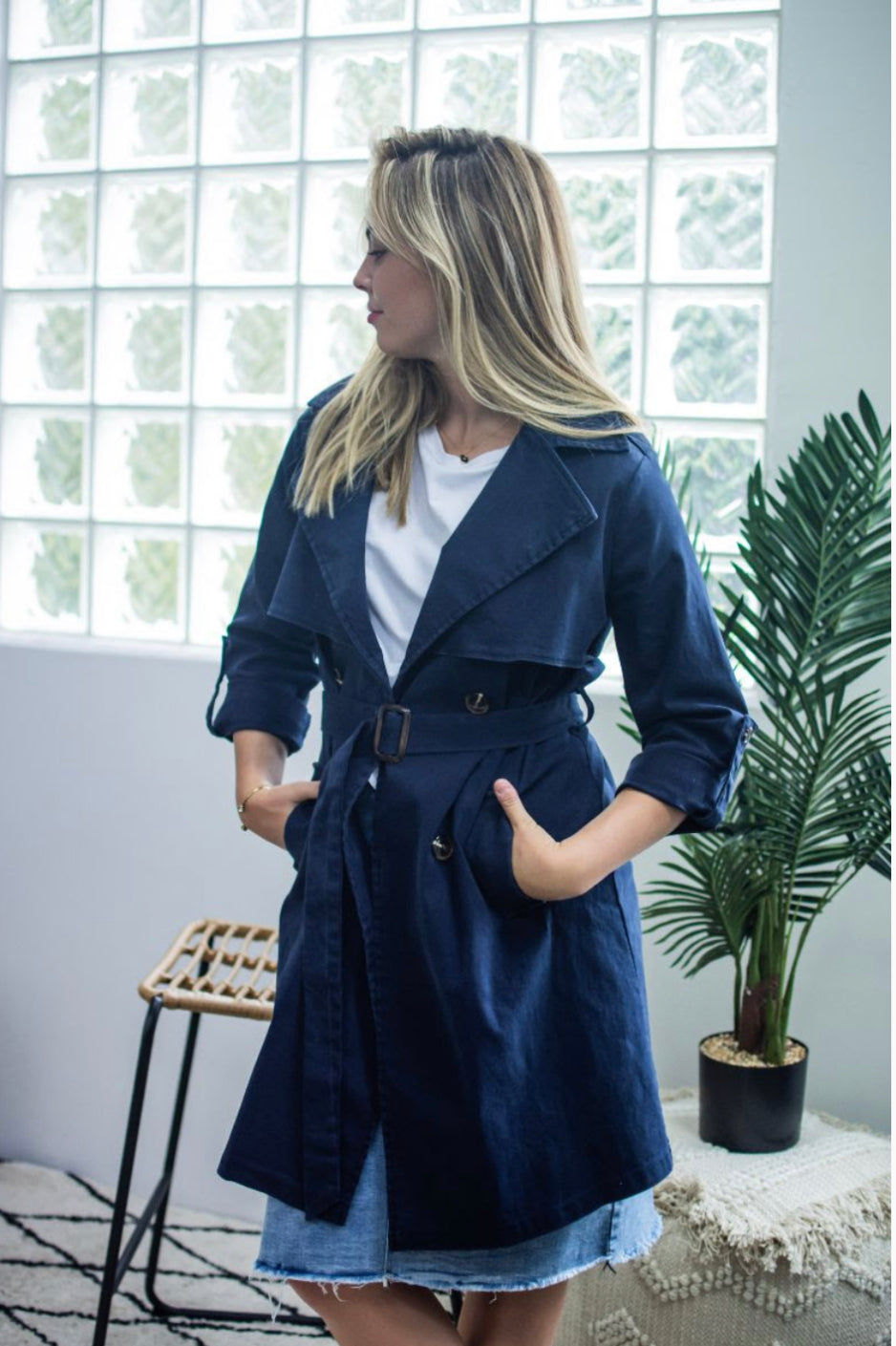 Selma trench coat navy