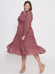 Leoni|Zarel dress-dark rose leopard