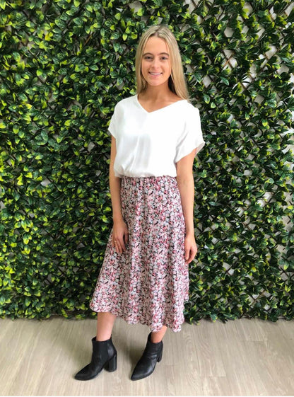Floral bias skirt