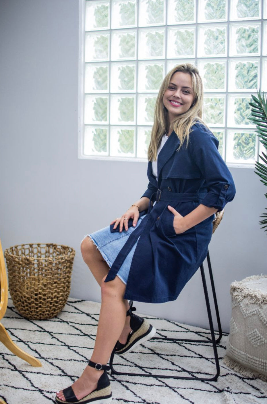Selma trench coat navy