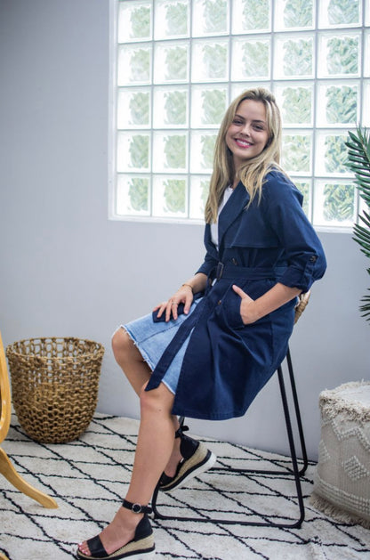Selma trench coat navy