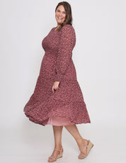 Leoni|Zarel dress-dark rose leopard
