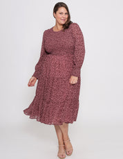 Leoni|Zarel dress-dark rose leopard