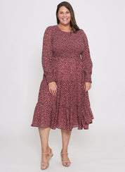 Leoni|Zarel dress-dark rose leopard