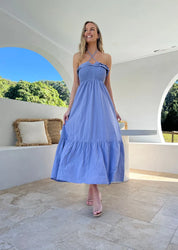 Armelle Maxi Dress- Heron Blue